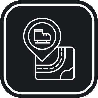 konum haritası simgesi, özet vektör çizimi