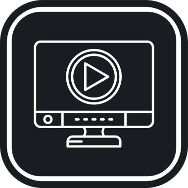 video oynatıcı glifleri düz vektör simgesi