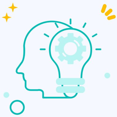 beyin simgesi tasarımı vektör çizimi