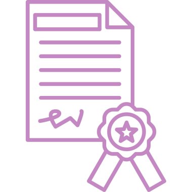 Sertifika modern simge, vektör illüstrasyonu