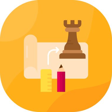 Satranç tahtası oyun simgesi düz biçimli