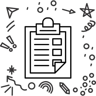 Kontrol listesi simgesi vektör illüstrasyonu