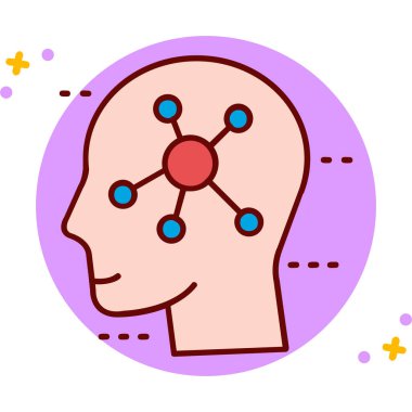 İnsan beyni fikir simgesi vektör illüstrasyonu