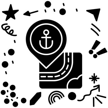 vektör içinde çapa deniz simgesi