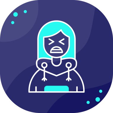 Beyaz arkaplanda mavi ve yeşil çizgi cadılar bayramı ikonu izole edildi. Cadılar bayramı partin kutlu olsun. Renkli taslak konsepti. vektör