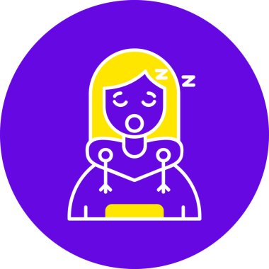 kız ikon vektör illüstrasyonu