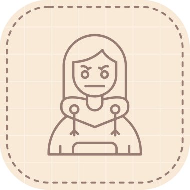 kız ikon vektör illüstrasyonu