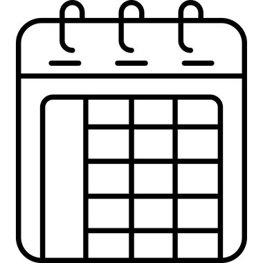 ajanda takvimi simgesi, özet vektörü