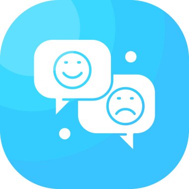 Gülümseyen ve üzgün bir konuşma balonu