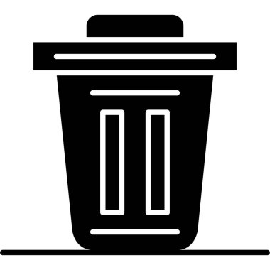 Çöp kutusu simgesi, basit vektör illüstrasyonu