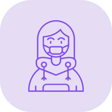 avatar kadın simgesi, vektör çizimi