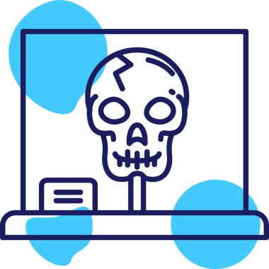 dizüstü bilgisayar vektör çizimi olan kafatası