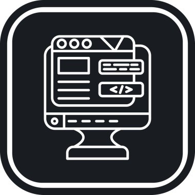 tarayıcı web sayfası simgesi, vektör illüstrasyonu