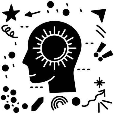 Beyin fikri zihin simgesi - özet biçimi