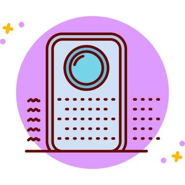 Beyaz arkaplanda izole edilmiş ana hatlı radyo simgesi. vektör.