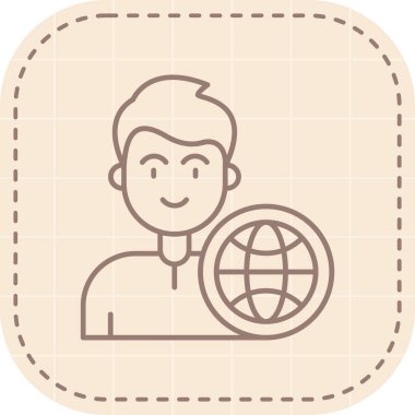 Tek izole edilmiş dünya simgesinin vektör illüstrasyonu