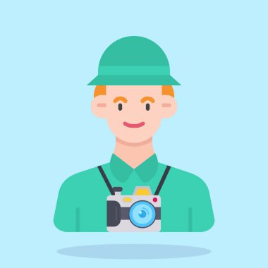 Kamera ve kamera vektör ikonu tasarımlı fotoğrafçı