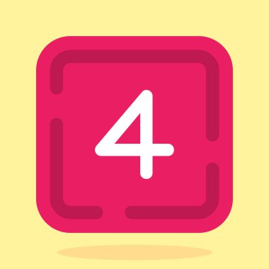 4 numaralı simge vektör çizimi