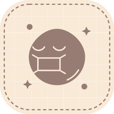 Bir yüzün şirin çizgi film simgesinin vektör çizimi