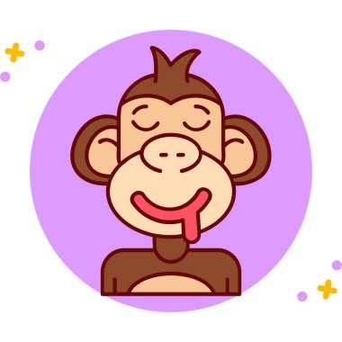 düz biçimdeki maymun yüzü simgesi