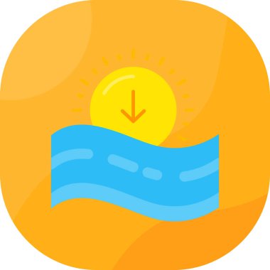 Güneş. Web simgesi basit illüstrasyon