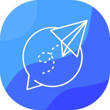 Beyaz arka planda izole edilmiş çizgi uçan uçak simgesi. Uçan uçak ikonu. Uçak ikonu. Renkli taslak konsepti. vektör.