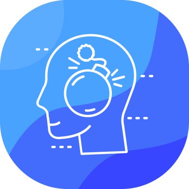 Beyin yaratıcı zihin simgesi - ana hatlar biçiminde