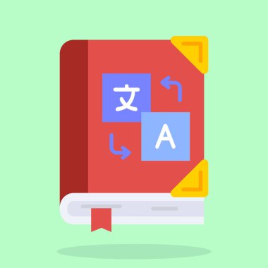 Kitap ikonu. Düz dizayn. vektör illüstrasyonu.