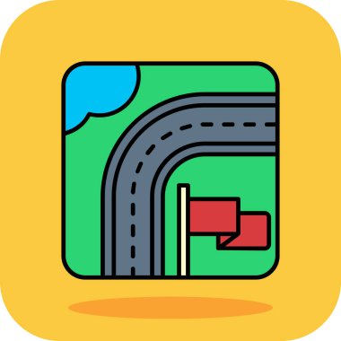 harita gezinme simgesi renk ana hatları vektörü