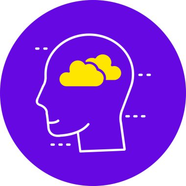 bulut ikonu vektör resimlemesi olan baş