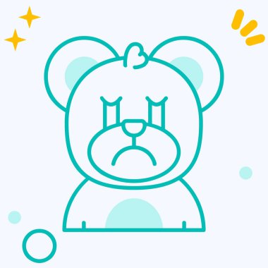 Dolu çizgi ayı simgesi beyaz arkaplanda izole edildi. Hayvan. Hayvan. vektör illüstrasyonu