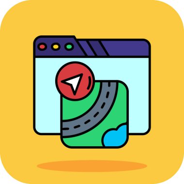 harita gezinme simgesi, vektör illüstrasyonu