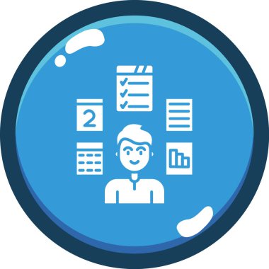 Web ve mobil uygulama tasarımınız için beyaz arkaplanda izole edilmiş iş simgesi vektörü, yönetici logosu kavramı