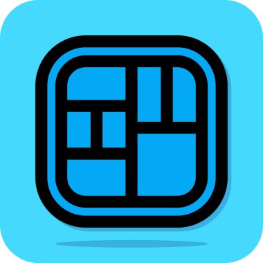 Mavi ve beyaz bir ikonun vektör illüstrasyonu