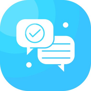 Sohbet Vektörü Kabartma Simgesi Tasarımı