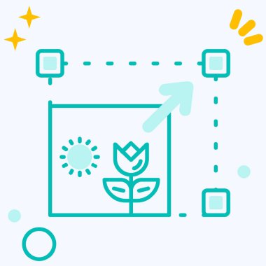 Beyaz arkaplanda çizgi yaprağı simgesi izole edildi. Simge bırakır. Taze ürün sembolü. Renkli taslak konsepti. vektör