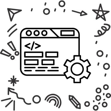 Kodlama geliştirme geliştirme vektör simgesi