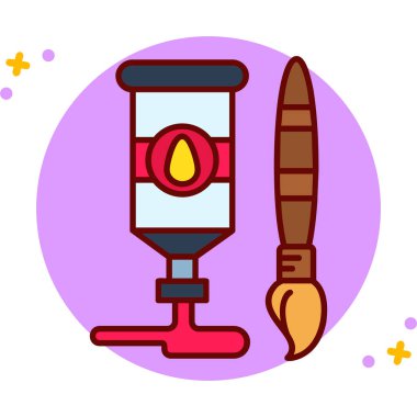 Ateşin modern bir simgesi ve kırmızı kurdeleli bir gaz yakıcısının vektör çizimi.