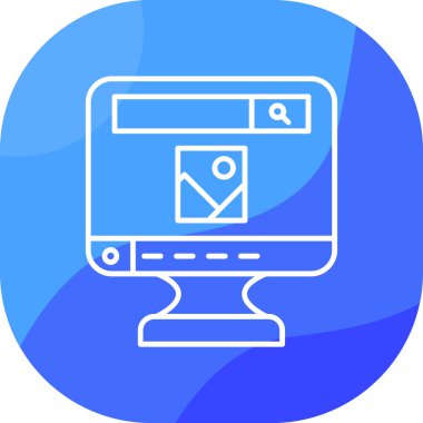 monitör web simgesi basit illüstrasyonunu izle
