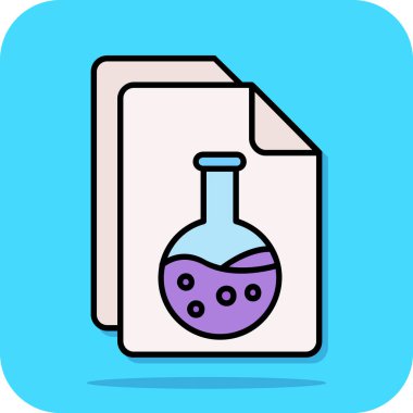 Kimyasal test tüpü simgesi, anahat stili