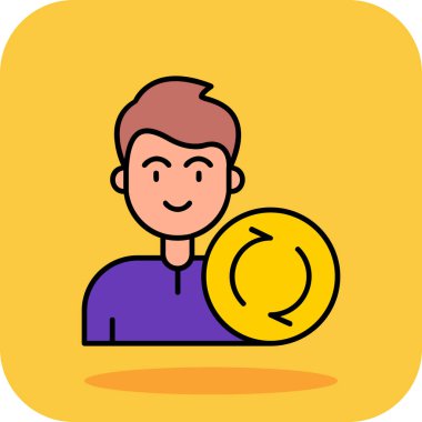 Bozuk parası olan bir adamın vektör çizimi