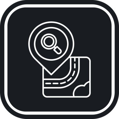 Harita simgesi soyut arkaplan grubunda izole edildi