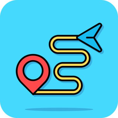 güzergah simgesi, vektör illüstrasyonu