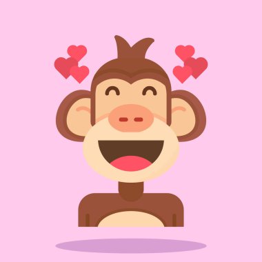 Tatlı maymun çizgi film karakteri. vektör illüstrasyonu