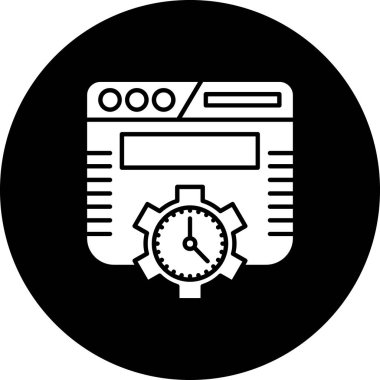 Alarm saat simgesi vektör illüstrasyonu