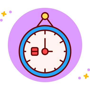 Alarm saati düz simgesi, vektör illüstrasyonu