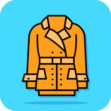 Palto. Ağ simgesi basit bir palto illüstrasyonu