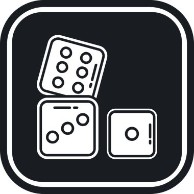 zar simgesi. vektör biçimi yuvarlak açılı, gri arkaplan, beyaz arkaplan, siyah ikonik semboldür.