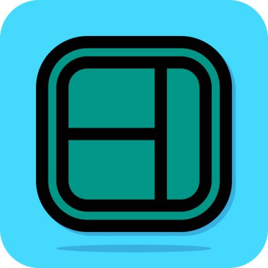 Mavi ve yeşil kare simgesinin gösterimi