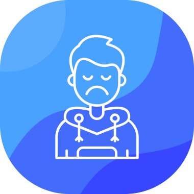 üzgün adam simgesi, vektör illüstrasyonu